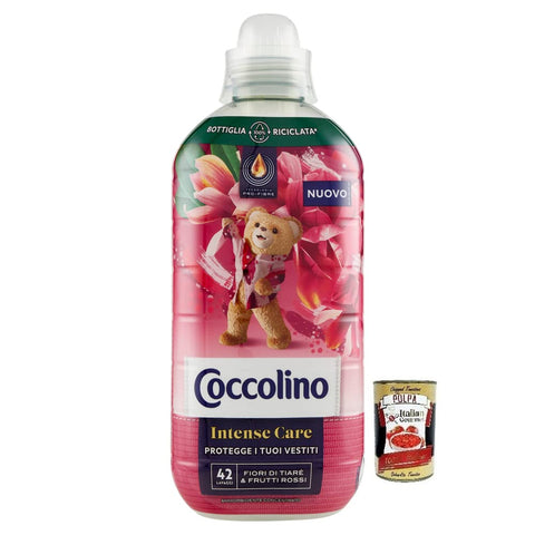 Coccolino Fiori Di Tiarè E Frutti Rossi Intense Care Adoucissant Concentré, Fleurs De Tiare Et Fruits Rouges, 42 Lavages, 980 Ml + Polpa Di Pomodoro 400 G