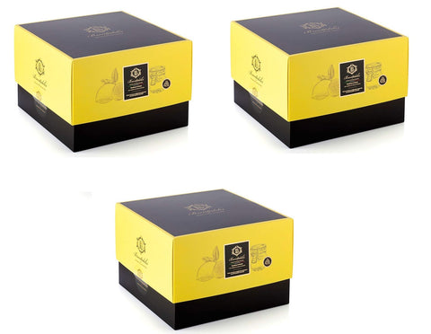 Brontedolci Panettone Al Limone Lot De 3 Gâteaux De Noël Recouverts De Chocolat Blanc Et D'écorce De Citron Congelé 1 Kg