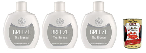 Breeze Lot De 3 Déodorants Parfumés Au Thé Blanc, Sans Gaz Et Sans Sels D'aluminium, 48 H, 3 X 100 Ml + Italian Gourmet Polpa 400 G