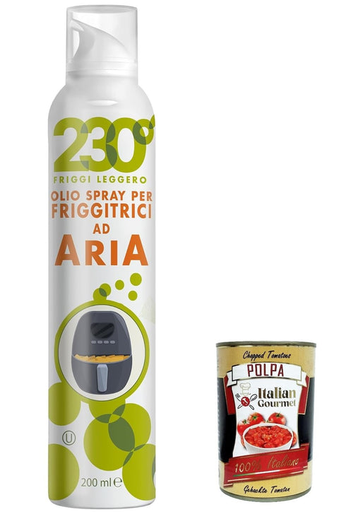 Sprayleggero Olio Per Air Fryer, Vaporisateur D'huile Pour Rôti À L'air, Avec Huile De Tournesol, Huile D'avocat Et Huile De Riz 200 Ml, Huile Haute + Italian Gourmet Polpa 400 G