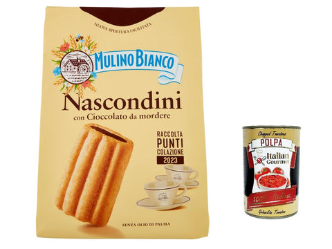 Mulino Bianco Nascondini Lot De 6 Biscuits Sablés Au Chocolat À Mordre 600 G + Polpa 400 G