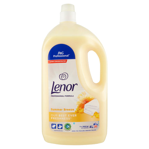 Lenor Professional - Adoucissant Brise D'eté - 200 Lavages (4 L) - Prolonge La Durée De Vie Du Linge, Plus De Fraicheur Et De Confort