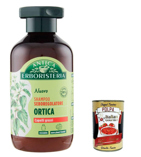 Lot De 3 Shampoings Antica Erboristeria Ortica Pour Cheveux Gras 250 Ml + Polpa Italien Gourmet 400 G