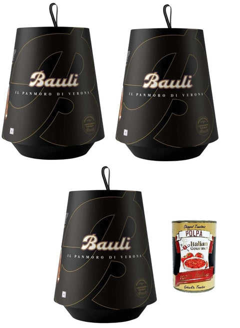 Bauli Panmoro Di Verona - Pandoro, Enrichi En Cacao, Pépites De Chocolat 3 X 1 Kg + Italian Gourmet Polpa 400 G