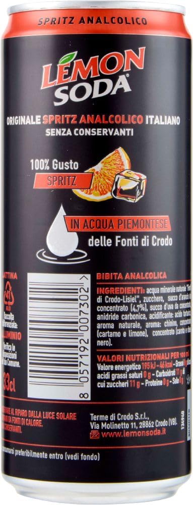 Lemonsoda Spritz Boisson gazeuse au jus d'orange 48 x 33 cl