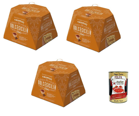 Dais Panettone « Tiramisù » Avec Crème Tiramisu Et Pépites De Chocolat Noir 3 X 750 G + Italian Gourmet Polpa 400 G