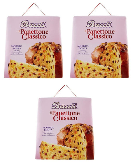Bauli Il Panettone Classico Lot De 3 Gâteaux De Noël Avec Raisins Secs Et Fruits Confits 700 G