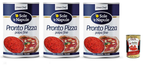 O' Sole E Napule Polpa Pronto Pizza O' Sole E Napule Polpa Pizza Prête À L'emploi 3 X 4050 G + Italian Gourmet Polpa 400 G