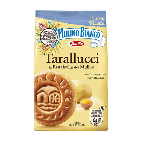 Mulino Bianco, Tarallucci, Biscuits Sablés À La Farine De Blé Issue De Farines Agricoles Durables Et D'œufs Frais, Sans Graisses Hydrogénées Ni Colorants - 1 Paquet De 350g