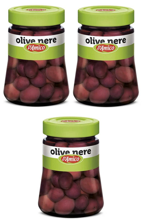 3 X D'amico Olive Nere In Salamoia Olives Noires En Saumure 300 G