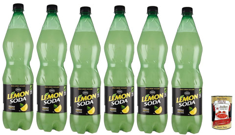 Lemonsoda, Lemon Soda De Boisson Gazeuse De Citron, Boisson Gazeuse Italienne À Aromatisation Au Citron, Animal De Compagnie, 6x 1lt + Italian Gourmet Polpa 400g
