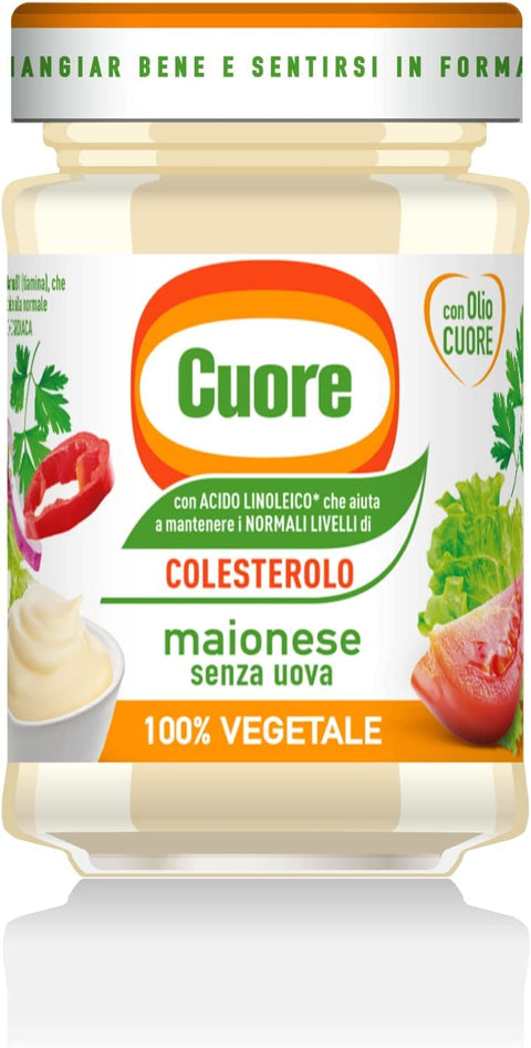 3x Cuore Maionese Mayonnaise Sauce Végétale Sans Oeufs 100% Végétarien Avec Huile Cuore 180g