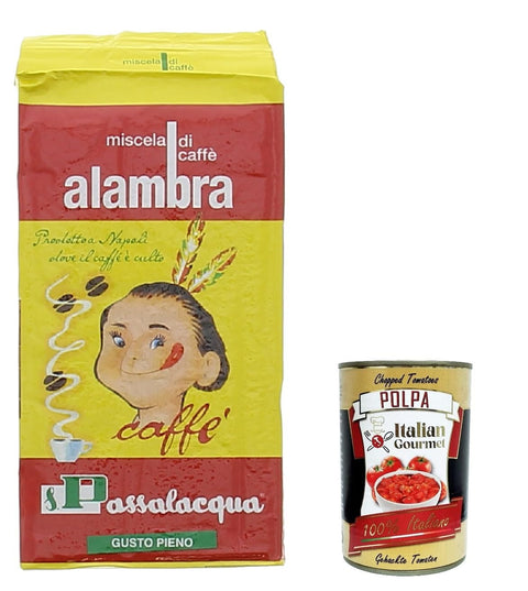 Passalacqua Alambra Lot De 4 Cafés Italiens Moulus 250 G + Italian Gourmet Polpa 400 G