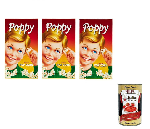 Select Poppy Lot De 3 Pots De Maïs Pop-Corn 250 G + Polpa Italian Gourmet 400 G