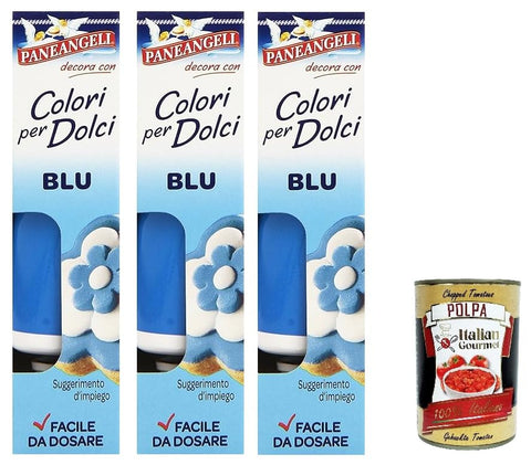 Lot De 3 Tubes De Couleurs Paneangeli Pour Bonbons Bleus Un Tube Pratique Pour Colorer Des Bonbons Pour De Superbes Décorations. 10 G + Polpa Gourmet Italien 400 G