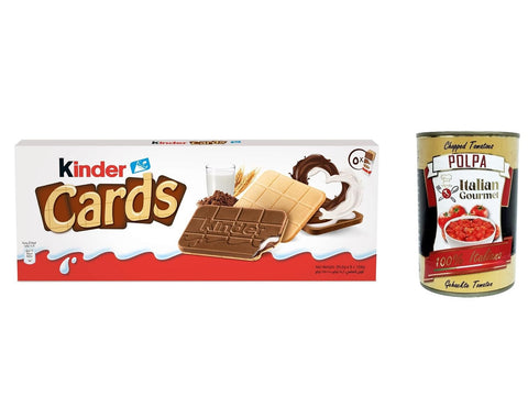 Lot De 24 Cartes Pour Enfants - Gaufres Avec Barre Chocolatée - 5 Pièces - 128 G + Polpa Gourmet Italien 400 G