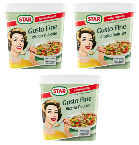 Lot De 3 Préparations Alimentaires Star Gusto Fine Ricetta Delicata Pour Bouillon De 1000 G - Environ 50 Litres De Bouillon Sont Obtenus