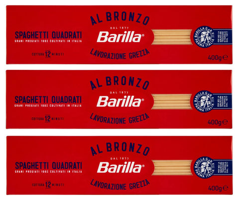 Barilla Spaghetti Quadrati Al Bronzo Lot De 3 Pâtes Dessinées En Bronze 400 G Méthode De Traitement Brute