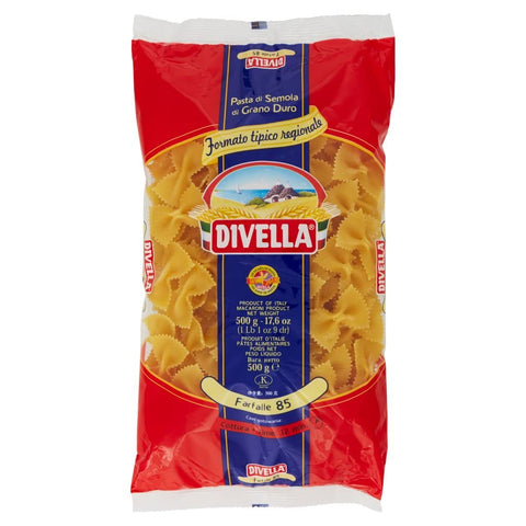 Lot De 10 Boîtes De Pâtes Divella 100 % Italiennes N° 85 Farfalle 500 G