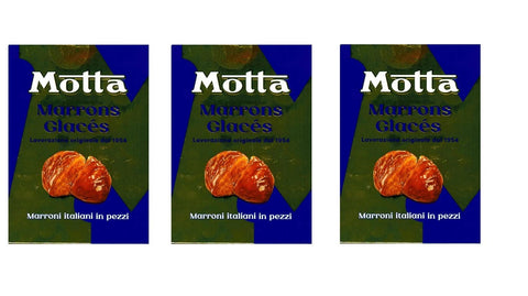 Lot De 3 Glacés Motta Marrons En Châtaignes De Pezzi - 100 % Italien - 350 G - En Morceaux Dans Une Boîte