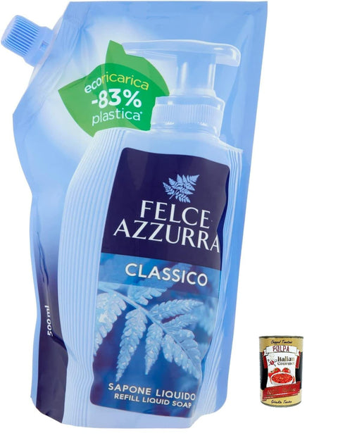 Felce Azzurra Ecoricarica Classico Lot De 6 Savons Liquides 500 Ml + Polpa Italian Gourmet 400 G