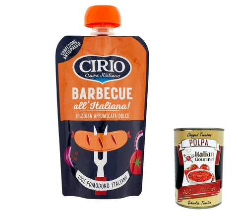 Lot De 12 Barbecues Cirio Salsa All'italiana, Sans Gluten, 120 G + Polpa Italienne Gourmet 400 G