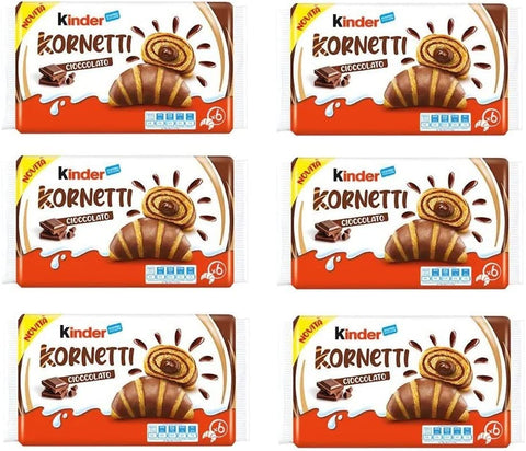 Lot De 6 Croissants Ferrero Kornetti Cioccolato Cornetti Au Chocolat De 252 G, Chaque Paquet Contient 6 Croissants