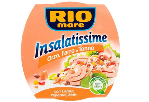 Rio Mare Insalatissime Orzo Farro E Tonno Lot De 3 Plats Prêts À L'emploi Avec Orge, Épeautre Et Thon 160 G Avec Carottes, Poivrons Et Maïs