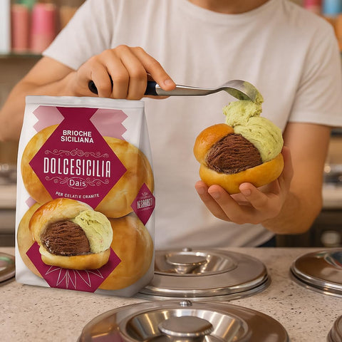 Dolcesicilia Brioche Siciliana per Gelato e Granita  Brioches siciliennes pour glaces et granités, 10 x 280 g