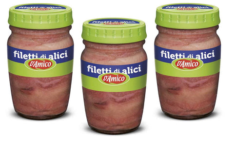 D'amico Filetti Di Alici Lot De 3 Filets D'anchois À L'huile De Tournesol 80 G