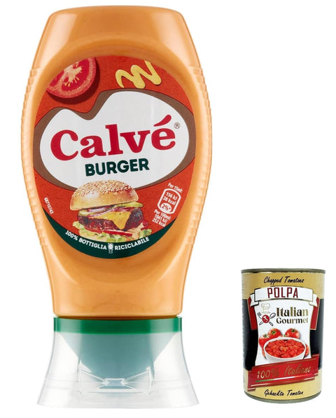 Calvé Salsa Lot De 3 Sauce Burger Extragusto Avec Mayonnaise, Moutarde, Oignons Et Sauce Worcestershire 250 Ml + Polpa Gourmet Italien 400 G