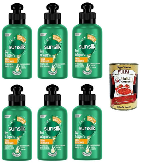 Sunsilk, Crema Districante Ricci Da Sogno Dream Curl Lot De 6 Crèmes Démêlantes 200 Ml + Polpa Italien Gourmet 400 G