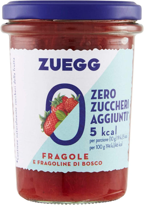 Zuegg Fragole E Fragoline Di Bosco Confiture De Fraises Et De Fraises Des Bois Sans Sucre Ajouté, Sans Conservateur, Pot De 220 G + Boîte Italienne Gourmet Polpa Di Pomodoro 400 G