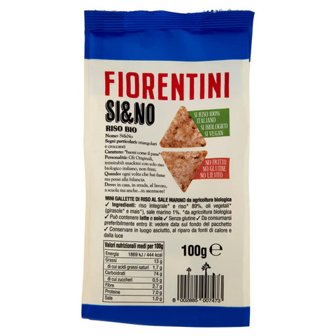 12x Fiorentini SI&NO Mini Gallette di Riso con Sale Marino BIO Mini galettes de riz au sel marin issues de l'agriculture biologique 100 g Snack croustillant Sans gluten + Italian Gourmet polpa 400g