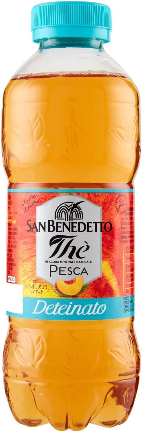 24 X San Benedetto The Deteinato Pesca Pet 500 Ml De Pêche Décaféinée Boisson Rafraîchissante Boisson De Pêche Non Alcoolisée