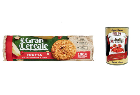 Mulino Bianco Gran Cereale Lot De 3 Biscuits Aux Fruits Riches En Fibres 250 G + Italian Gourmet Polpa 400 G