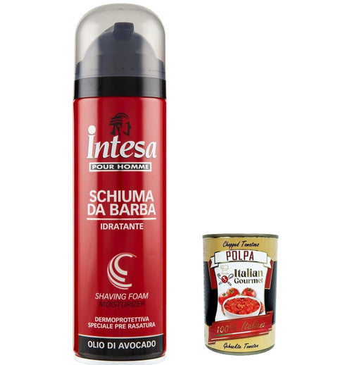 Intesa Lot De 3 Mousses À Raser Pour Homme Idratante 300 Ml Avec Avocat Et Huile Prébiotique + Polpa Italien Gourmet 400 G