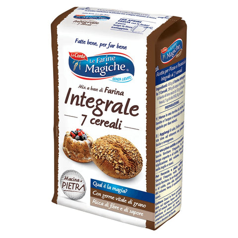 Lo Conte Le Farine Magiche Farina Integrale Ai 7 Cereali Farine De Blé Entier Avec 7 Céréales 900g Farine Idéale Pour Sucré Et Salé