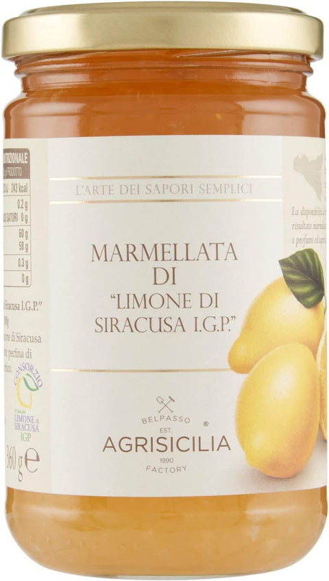Agrisicilia Marmellata Di Limoni Di Siracusa Igp - Confiture De Citron Syracuse Igp - 6 X 360 G