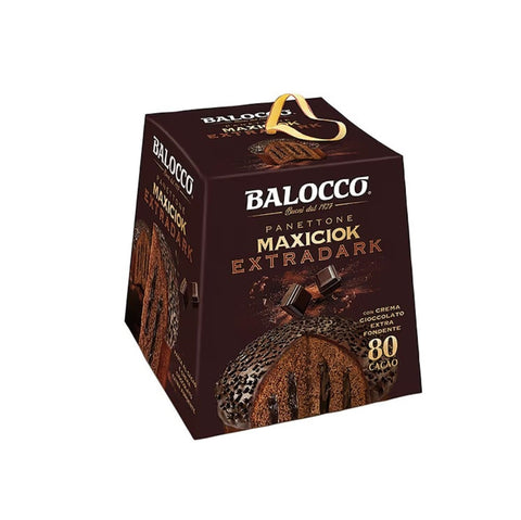 4x Balocco Maxicioc Panettone Extra Dark – Gâteau de Noël italien au chocolat extra noir – 800 g – Original d'Italie
