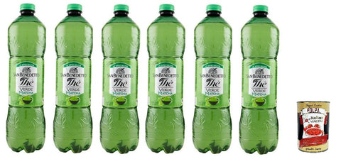 San Benedetto Thè Verde & Matcha 6 X 1,5 L, Thé Glacé The' Thé Vert Et Cactus Pet Jetables, Thé Glacé Rafraîchissant, Sans Conservateurs Ni Colorants Artificiels + Italian Gourmet Polpa 400 G