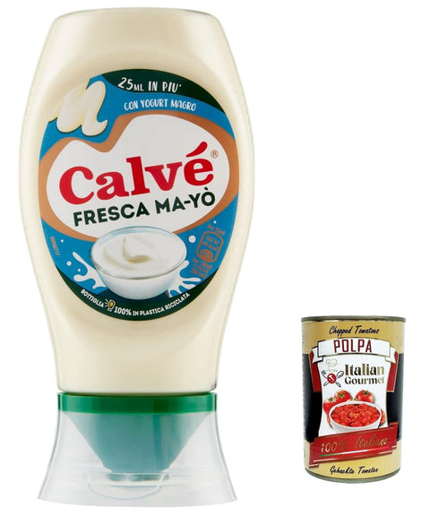 Lot De 12 Mayonnaises Calvé Maionese Fresca Ma-Yò Avec Yaourt Faible En Gras Et 55 % De Matières Grasses En Moins*, Idéal Pour Les Salades De Riz, Les Pommes De Terre Froides Et Les Grandes Salades