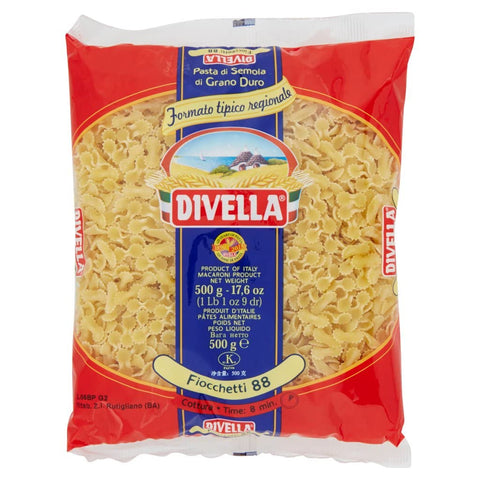 Lot De 20 Pâtes Divella 100 % Italiennes N° 88 Fiocchetti 500 G