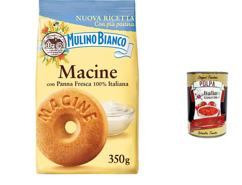 Mulino Bianco Macine Lot De 3 Biscuits Avec Crème Fraîche 100 % Italienne 350 G + Polpa Italian Gourmet 400 G