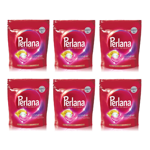 6 X Perlana Renew Coloré All In 1 Caps Lessive En Capsules Pour Machine À Laver – 6 Boîtes De 20 Capsules