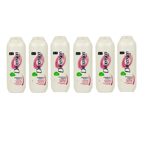 6x Dimension by Lux 2 in 1 Shampoo e Balsamo Capelli Secchi  Shampoing et après-shampoing aux extraits d'huile d'argan 250 ml