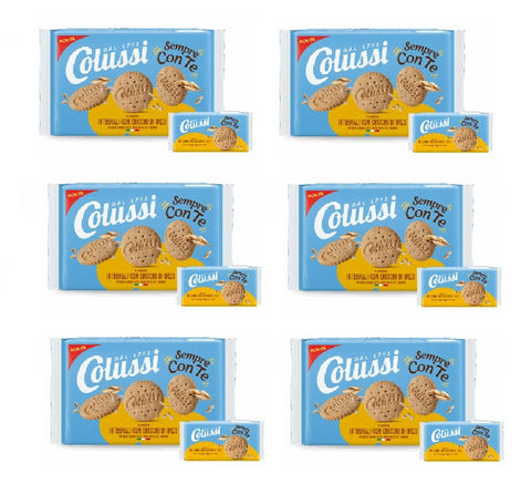 6x Colussi Biscotti Integrali con Chicchi di Orzo Biscuits complets aux grains d'orge 288 g