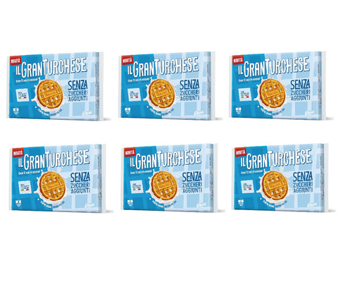 6x GranTurchese Senza Zuccheri Aggiunti Biscuits sablés troués, farine italienne 340 g, 6 sachets fraîcheur
