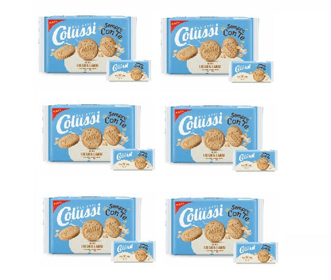 6x Colussi Frollino con latte e fiocchi d’avena Biscuit au lait et aux flocons d'avoine 288gr