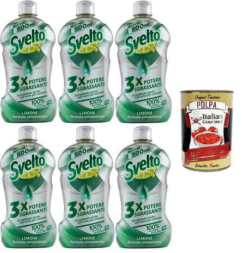 Svelto Piatti A Mano Concentrato Limone Plats Faits À La Main Avec Concentré De Citron 6 X 500 Ml + Italian Gourmet Polpa 400 G